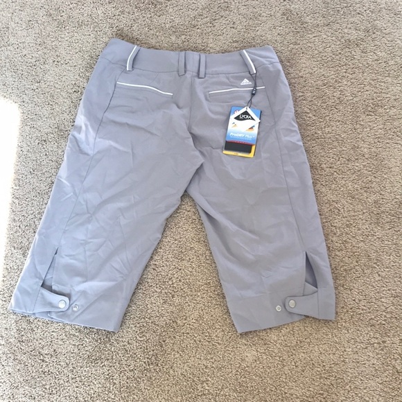 NWT! ADIDAS Size 8 grey with White climaCool Capri pants - Picture 3 of 8